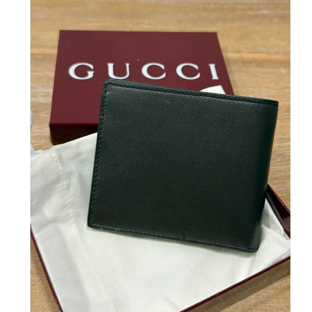 Gucci Men's Horsebit Bifold Wallet Cocoa Brown Leather NIB